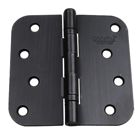 Gliderite Hardware 4 in. Oil Rubbed Bronze Ball Bearing Door Hinge with 5/8 in. Corner Radius - 4058-2BB-ORB, 50PK 4058-2BB-ORB-50
